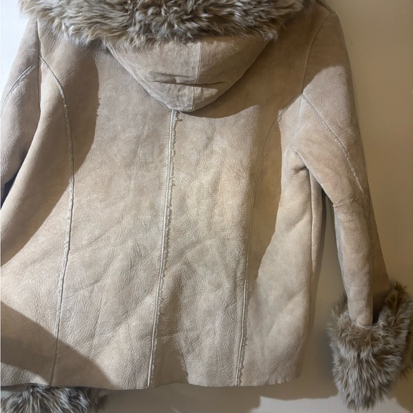 Together Tan Teddy suede Jacket with Floral Embroidery - Picture 15 of 16